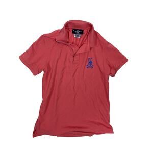 Psycho Bunny Boys XL 18/20 Pink Collared Polo Shirt – Cotton Short Sleeve Tee